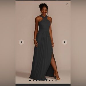 David’s bridal black bridesmaid dress. Size 6. Worn once.